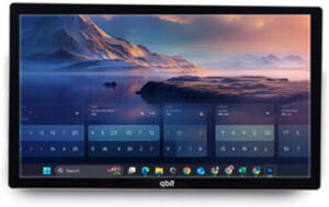 Qbit Capacitive Touchscreen Interactive Display, 86" Inch 20 Point Touch IPS FHD Display, 4K UHD Cloud Control, HDMI/USB, LAN, Wifi 6, Windows 10, Intel Core i7, 32GB RAM, 512GB, Black | 86QTK4KCTW
