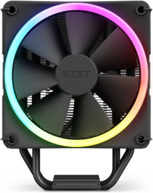 NZXT T120 RGB CPU Air Cooler with RGB, 4 Conductive Copper Heat Pipes, 120mm F120 RGB Fan, 27.5dBA Noise, 4-Pin PWM Connector, Suits LGA1700/115X/1200 | AM5/AM4, Black | RC-TR120-B1