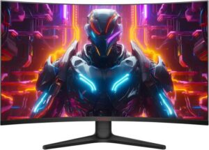 KOORUI 32E6QC Gaming Curved Monitor, 32" VA Display, QHD Resolution, 170Hz Refresh Rate, 1ms (MPRT) Response Time, AdaptiveSync Technology, 1500R Curvature, Black | 32E6QC