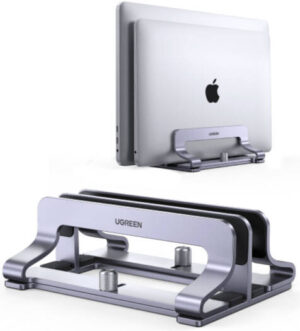 UGREEN LP258 Vertical Laptop Stand/Holder, Compatible With MacBook, Adjustable Up To 17.3 Inch Gaming Laptop, Anti-Slip, Anti-Scratch Design, Silver | 60643