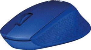 Logitech M330 Silent Plus Wireless Large Mouse, 2.4 GHz Wireless Connectivity, 1000 dpi Optical Sensor, Up to 10m Range, Quiet Buttons & Scroll Wheel, Up to 24Mo Battery Life, Blue | 910-004910