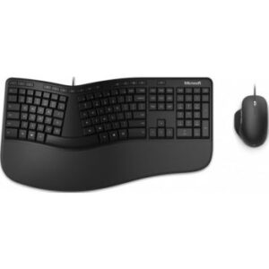 Microsoft Ergonomic Wired USB Desktop Keyboard & Mouse, Black | RJU-00020
