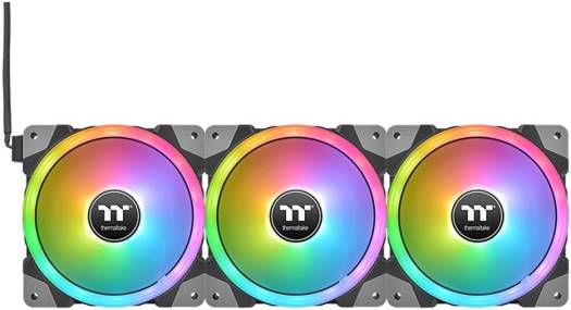 Thermaltake Swafan EX12 RGB PC Cooling TT Premium Edition Fan, 120mm Fans, 500~2000 RPM, Hydraulic Bearing, USB 2.0 connectors (9 Pin), 57.11 CFM Standard Airflow, Pack of 3, Black | CL-F143-PL12SW-A