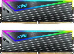 Adata XPG Caster 32GB (2x16GB) RGB DDR5 U-DIMM Desktop Memory Kit, 6000 MHz Memory Speed, CL40 Latency, 1.35V Operation Voltage,  Supports Intel XMP 3.0, Gray | Ax5U6000C4016G-DCCARGY