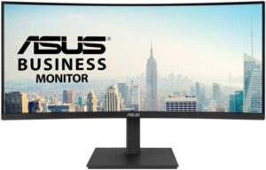 ASUS VA34VCPSN Ultrawide Curved Monitor, 34" VA UWQHD Display, 100Hz Refresh Rate, 4ms (GtG) Response Time, 1500R Curvature, AdaptiveSync Technology, 16.7m Display Colors, Black | 90LM08JJ-B01170