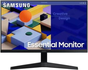 Samsung S3 S31C 22" IPS Essential Flat Monitor, 75Hz Refresh rate, 5ms Resp Time, AMD FreeSync, Game Mode, Eye Saver Flicker Free, 16 7M Color, 1x HDMI 1 4, 1x D-Sub, Black LS22C310EAMXUE