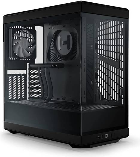 HYTE Y40 Modern Aesthetic Panoramic Mid-Tower ATX Gaming PC Case, Tempered Glass Design, Up to 360mm Radiator & 7x 120mm Fans Support, Vertical Graphics Support, USB Type-C, Black | CS-HYTE-Y40-B