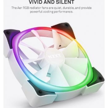 Nzxt Kraken X53, All-In-One CPU Cooler with RGB Lighting, Intel/AMD, 240mm, 2x120mm RGB PWM Fans, CAM Control, RGB White | RL-KRX53-RW - Image 4