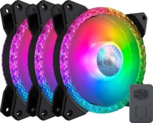 Cooler Master Fan MF120 Prismatic 3in1 Pack with 30 Independently-Controlled ARGB LEDs, Wired ARGB Controller, PWM Control for Computer Case, CPU Liquid & Air Cooler | MFY-B2DN-203PA-R1