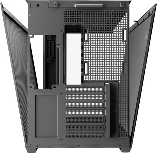 KGaming C708 Mesh Mid Tower Computer Case, Up to 360mm Radiator & 10x Fans Support, Double Sided Tempered Glasses, Bottom Anti-Dust Filter, Front Tempered Glass with Silk Print, Black | C708 - Image 4