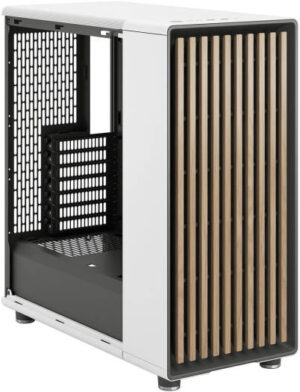 Fractal Design North Chalk White TG Clear Tint Gaming Case, Temp Glass Side Panel, Support Up to 360mm Radiator & 6x120mm Fans, 2 x 2.5/3.5" Drive Bays, USB-C 3.1 Gen 2, 2 x USB-A 3.1 | FD-C-NOR1C-04
