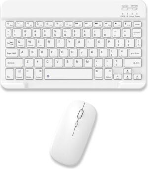 Levada Plus Wireless Keyboard & Mouse Combo Set, Comfortable & Quiet Typing, 3 Adjustable DPI, Up to 1600 DPI, QWERTY Keyboard Layout, Wide Compatibility, Bluetooth Connectivity, Rechargeable, White