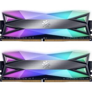 ADATA XPG DDR4 D60G RGB 32GB (2 x 16GB) 3200 MHz PC4-25600 CL16-20-20 288-Pin U-DIMM - Gray | AX4U320016G16A-DT60