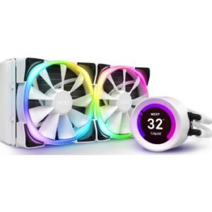 NZXT Kraken Z53 RGB 240mm AIO RGB CPU Liquid Cooler, Customizable LCD Display, Improved Pump, Powered by CAM V4, RGB Connector, Aer RGB 2x120mm Radiator Fans, White | RL-KRZ53-RW