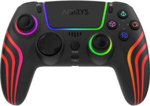 AQIRYS Themis Wireless Gaming Controller, Dual Motor Vibration Feedback, 2-Point Touch, Capacitive Type, R2/L2 with Hall Sensor, Six Axis Motion Sensor, Black | AQRYS_THEMISBK