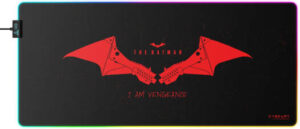 Cybeart Batman Aurora Mouse Pad, Premium LED RGB Lighting, Exclusive Micro-Woven Cloth, Spill Proof Surface, Never Fray Edges W/ Reinforced Stitching, Esports Grade Never-Slip Base, XXL, Black | BTMN
