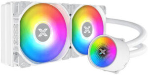 Xigmatek Liquid Killer X 240 Arctic AIO Liquid CPU Cooler, 240mm Radiator, 2x 120mm aRGB Pre-Installed Fans, 1800 RPM Fan Speed, 82.2 CFM Fan Airflow, Hydro Bearing Type, White | EN47963