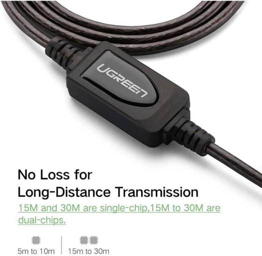 UGREEN 15 Feet USB 2.0 Extension Cable Active Type A Male to Female Repeater Cord for Printer, Keyboard, Game Console, USB Headset, Loudspeaker, Scanners, Black | 10319 - Image 5