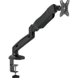 Kaloc KLC-V8 17"-27" Single Arm Gas Strut Computer Monitor Flexible Mount Desktop, Double Extension Adjustable, Black | KLC-V8