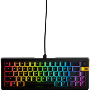 Glorious GMMK 3 HE Prebuilt Mechanical Wired Gaming Keyboard, Size 65%, Hall Effect, 8000Hz Polling Rate, Hot swappable, RGB Backlighting, Fox Switches, US English Layout, Black | GMMK3-65-HE-W-B