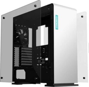 GAMEMAX ATX CASE M909 VEGA TEMP. GLASS with RGB Strip and PWM Controller Perspex Side Windows, RGB lighting method, USB 3.0 and two USB2.0,  210mm x 516mm x 491mm - White | M909 Vega Black Temp Glass