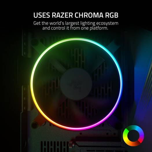 Razer Kunai Chroma 140mm ARGB PC Fan, PWM Fan Controller Support, Connect Up to 8 Fan, 15-30 dBA Noise, Cooling 500-1600 Rpm, 1 Fan, Black | RC21-01800200-R3M1 - Image 5