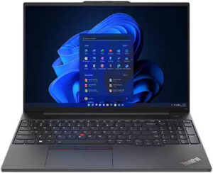 Lenovo ThinkPad E16 Gen 1 Laptop, 16" WUXGA IPS Display, Intel Core i5-1335U, 8GB RAM, 512GB SSD, Intel Iris Xe Graphics, English (UK) Keyboard, Free DOS, Graphite Black | 21JN0016GP