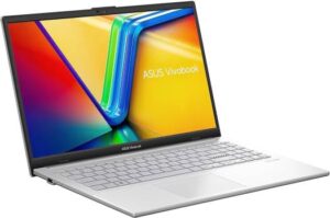 Asus VivoBook Go 15 E1504GA-NJ084W Laptop, 15.6" FHD LED 60Hz Display, Intel Core i3-N305, 8GB RAM, 256GB SSD, Intel UHD Graphics, ENG-ARAB K/B, Win11 Home, Cool Silver | 90NB0ZT1-M00J30