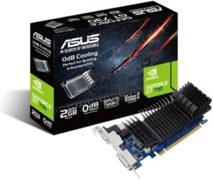 ASUS GeForce GT 730 Low Profile Graphics Card, For Silent HTPC Build, 2GB GDDR5 64-bit Memory, 902MHz Engine Clock, 5010MHz Memory Speed, PCI Express 2.0, DVI-D / D-Sub / HDMI 1.4a | 90YV06N2-M0NA00