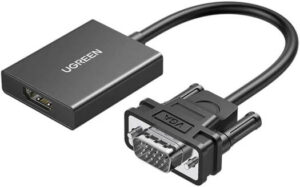 UGREEN VGA Male to HDMI Video Converter Adapter for Desktop Computer, Laptop, HD TV, Display Monitor, Projector, Black | 50945