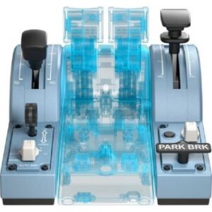 Thrustmaster TCA Quadrant Add-on Airbus Edition Joystick, 15 Iconic Functions, Parking Brake Controls, Flaps Lever, Speed Brake Management, Compatible with PC, Blue | TM-JSTK-TCA-ADDON