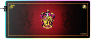 Cybeart Gryffindor Aurora Mouse Pad, Premium LED RGB Lighting, Micro-woven Cloth, Spill Proof Surface, Never Fray Edges W/ Reinforced Stitch, Esports Grade Never-Slip Base, XXL, Black/Red | GRYFFNDRRR