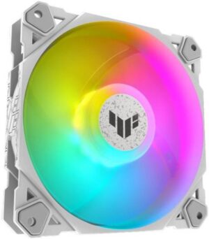 Asus Tuf Gaming TF120 ARGB Case Fan, Aura Sync Compatibility, 12cm Fan Diameter, 1900RPM Max Rotation Speed, 76 cfm Max Airflow, 29 dB Noise Level, White Edition, Single Pack | 90DA0033-B09000
