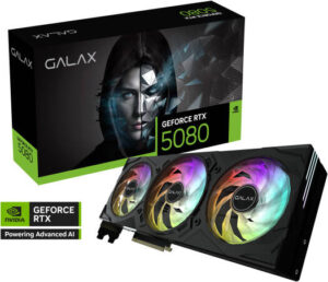 GALAX GeForce RTX 5080 EX Gamer 1-Click OC Graphics Card, 16GB GDDR7 256-Bit Memory, 30 Gbps Memory Speed, 10752 CUDA Cores, PCI-Express 5.0 | 58NZN6MDBYEX