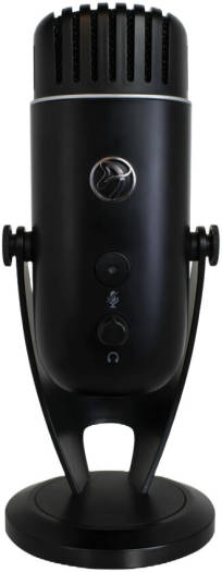 Arozzi Colonna Gaming & Streaming Microphone, Omnidirectional, Cardioid & Bidirectional Polar Pattern, Volume & Gain Control, Mute Function, 3.5mm Jack, Black | COLONNA-BLACK