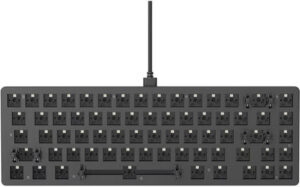 Glorious GMMK 2 Barebone Mechanical Gaming Keyboard, Compact 65%, 5 Pin Hot-Swapping, Aluminum Top Frame, Per-key & Side Diffused RGB Lighting, ANSI Layout, USB-C 2.0, Black | GLO-GMMK2-65-RGB-B