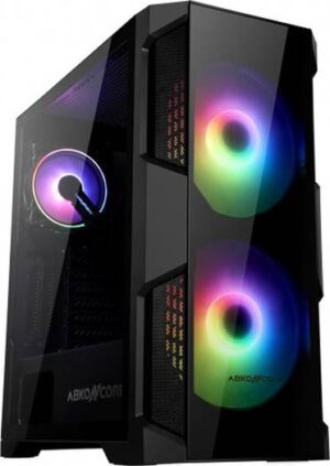 ABKON CORE Helios 500G SYNC RGB CASE "200mm x2 Spectrum SYNC Fan on Front 120mm Hurricane SYNC Fan on Rear with SYNC Control Hub (Gigabyte, MSI, Asus Aura)" Tempered Glass for Left and Right Panel | A