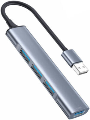 Yesido HB18 4 in 1 USB Multifunctional Docking Station, 1x USB3.0 + 3x USB2.0 Port, 5Gbps USB 3.0, 480 Mbps USB 2.0, Support Data And Charging, Aluminum Alloy + PVC Material, Space Gray | HB18