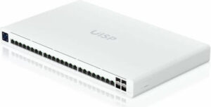 Ubiquiti UISP Switch Pro 24-Port L3 Managed Switch with 10G SFP+, 128 Gbps Switching, 220W PoE Budget, 1.3" Color Touchscreen, Bluetooth, Layer 3 Features, 24x GbE RJ45, 4x 1/10Gbps SFP+| UISP-S-Pro