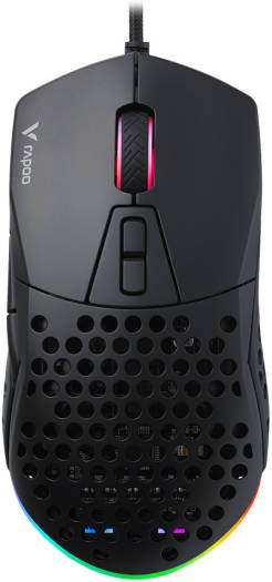 Rapoo V360 IR Optical Gaming Mouse, 6200DPI 7-Speed DPI Switching, 9 Programmable Buttons, PMW3327 Optical Gaming Sensor, 1000Hz Polling Rate, Black | 19842