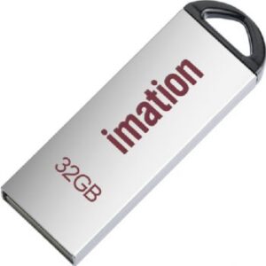 Imation 32GB Alfa Metal Flash Drive, USB 2.0, Plug In, Compact and Capless Design, Silver | 77000002016