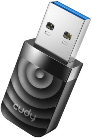 Cudy WU1300S AC1300 Wi-Fi USB 3.0 Adapter, Dual Band 5GHz & 2.4GHz Wi-Fi, High Gain Antenna, Black | WU1300S