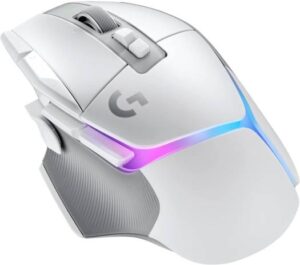 Logitech G502 X Plus Wireless Gaming Mouse, Lightspeed Wireless Connectivity, 8 Zone RGB Lighting, HERO 25K Sensor, 25600dpi Resolution, 40G2 Acceleration, USB-C, 120H Battery Life, White | 910-006172