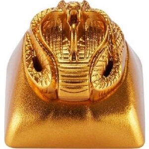 ZomoPlus 3D Golden Cobra Customized Keycap, Cherry MX Switches And Clones, Game And Movie Theme Metal, With CNC Engraving, 1u Size, Golden | ZO-PS-3D-COBRA