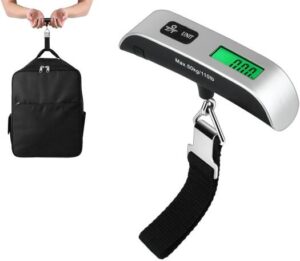 YCConcept Luggage Weight Scale Portable Digital Suitcase Scale for Travel Handheld Scale with Temperature Sensor, 110 lb/50 kg, Battery Included