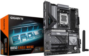 GIGABYTE B850 Eagle WIFI6E AM5 ATX Motherboard, AMD B850 Chipset, 4x DDR5 DIMM Slots, Up to 256GB Max Memory, 1x PCIe 5.0 x16, 3x M.2 Slots, WiFi & BT Connectivity, Black | B850-EAGLE-WIFI6E