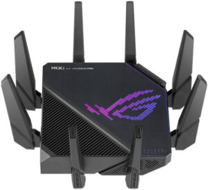 ASUS ROG Rapture GT-AX11000 Pro Tri-Band WiFi 6 Gaming Router, 2.5G Port, 10G Port, Quad-core 2.0 GHz CPU, UNII4, 3-Level Game Acceleration, Internet Security, AiMesh Support, Black | 90IG0720-MU2A00