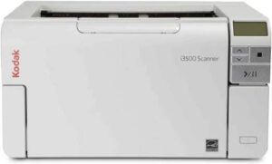 Kodak Alaris i3500 Scanner, 5" Display, CCD Sensor, 600 x 600 DPI Optical Resolution, 24-Bit Color Depth, ADF Scanner, 300 Sheets ADF Capacity, White | 1065036