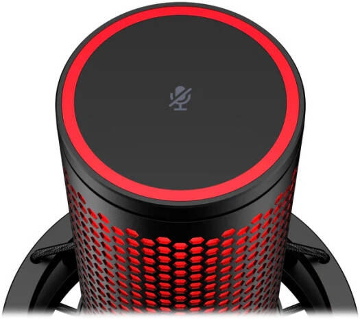 HyperX QuadCast 2 USB Microphone, Hi-Res Studio-Quality Recording, Intuitive On-Board Controls, Removable Shock Mount, Tap-to-Mute Sensor, Stunning HyperX Red Lighting, Black | QuadCast 2 - Image 6