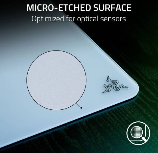 Razer Atlas Tempered Glass Mouse Mat, 450 x 400 x 5mm Dimension, CNC-Milled with Rounded Edge, Anti-Slip Rubber Base, White | RZ02-04890200-R3M1 - Image 4